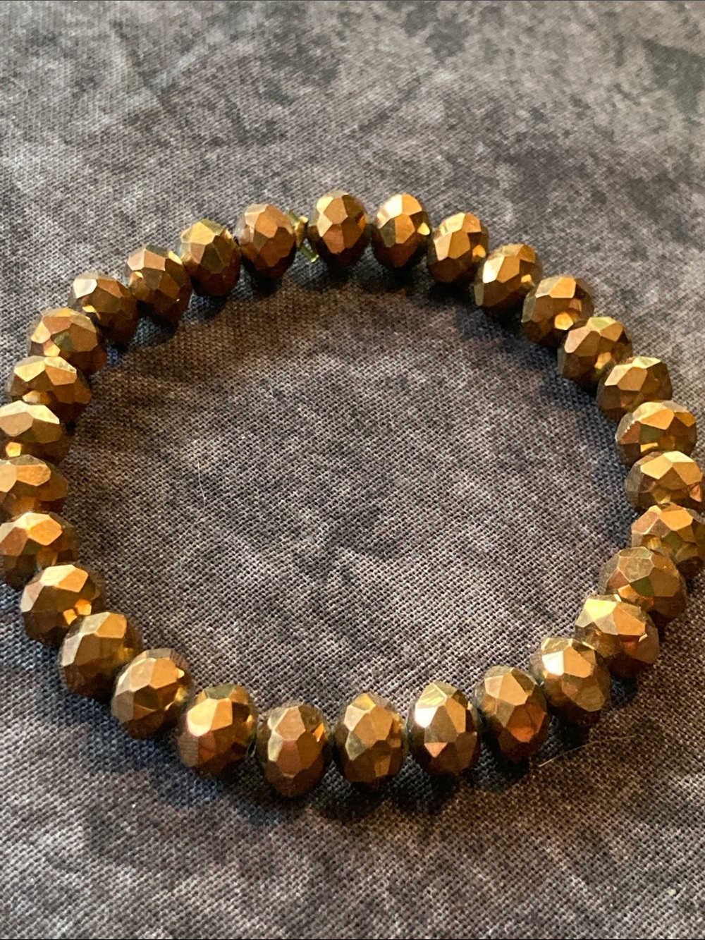 Faceted Golden Bead Stretch Bracelet